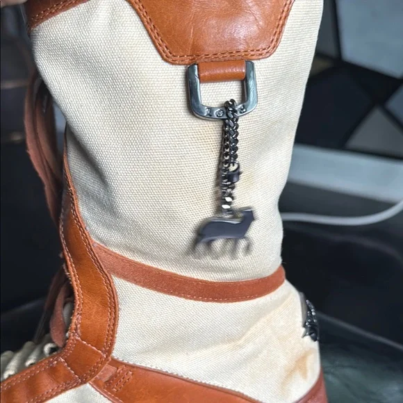 L.A.M.B. Tan and Brown Lace Up Boots - Picture 7 of 15